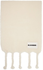 Jil Sander Off-White Wide Wool Blend Scarf