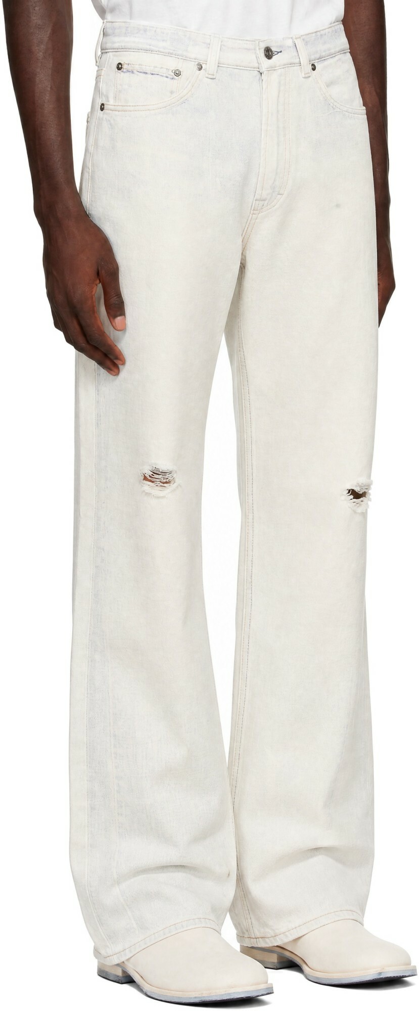 OUR LEGACY Off-White & Blue Third Cut Jeans