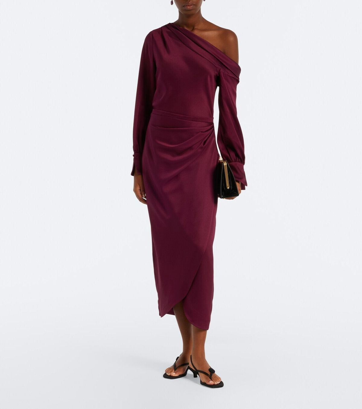 Simkhai Camila draped satin midi dress