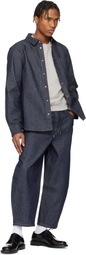 Helmut Lang Indigo Curved Classic Denim Shirt