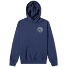 Sporty & Rich Connecticut Flocked Hoody in Navy/White