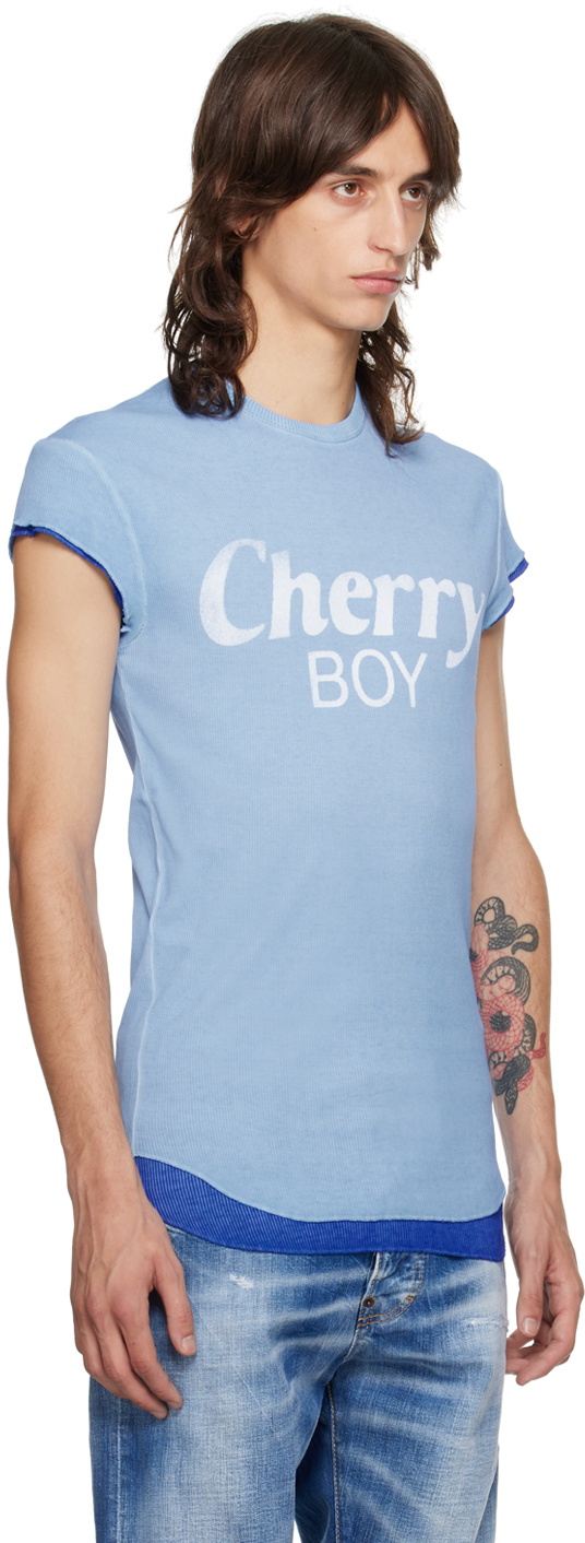 Dsquared2 Blue 'Cherry Boy' Choke Fit T-Shirt Dsquared2