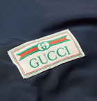 Gucci - Webbing-Trimmed Colour-Block Coated-Canvas Jacket - Blue