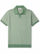 Mr P. - Honeycomb-Knit Cotton Polo Shirt - Green