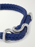 Bottega Veneta - Braided Leather and Sterling Silver Bracelet - Blue