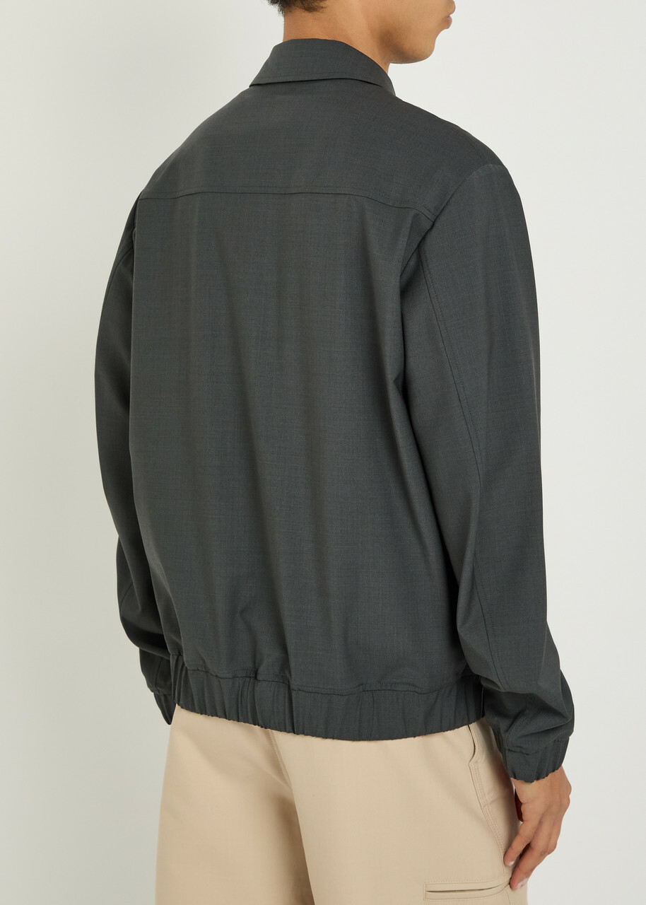 Dolce & Gabbana Logo-appliquéd Wool-blend Jacket Grey