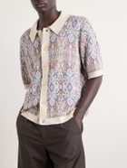 Corridor - Trance Jacquard-Knitted Cotton Shirt - Neutrals