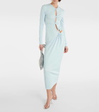 Christopher Esber Gathered cutout jersey midi dress