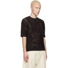 Lacoste Brown Relaxed Fit Short Sleeved Sweater Top