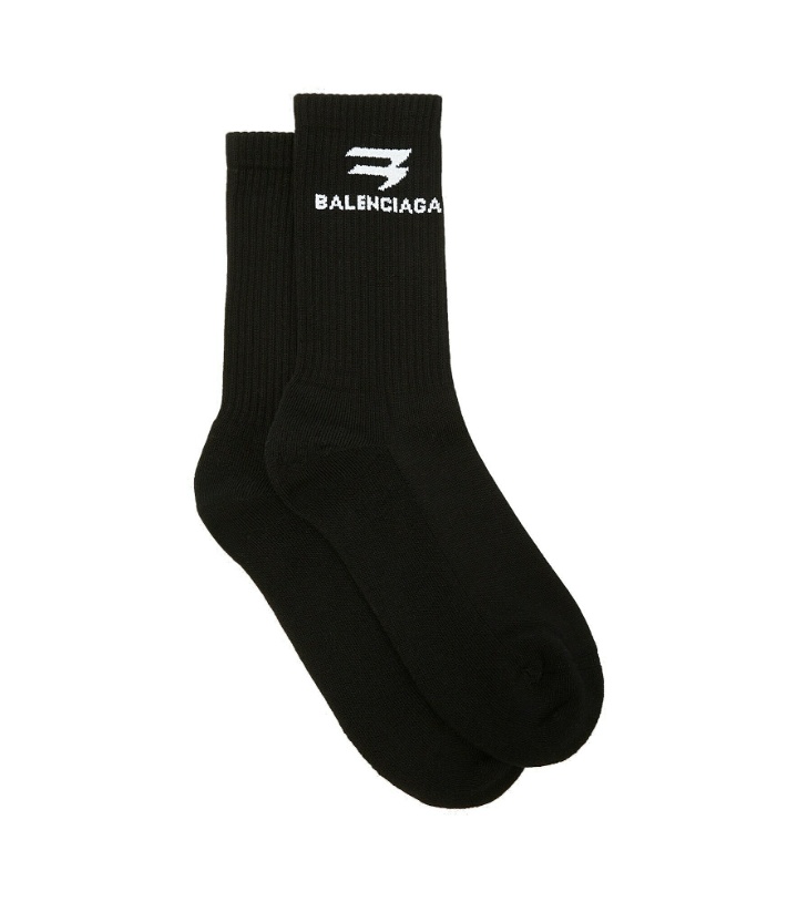 Photo: Balenciaga - Logo ribbed-knit socks