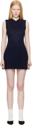 Sandy Liang Navy Millie Minidress