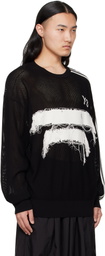 Y-3 Black Graphic Knit Crew Sweater