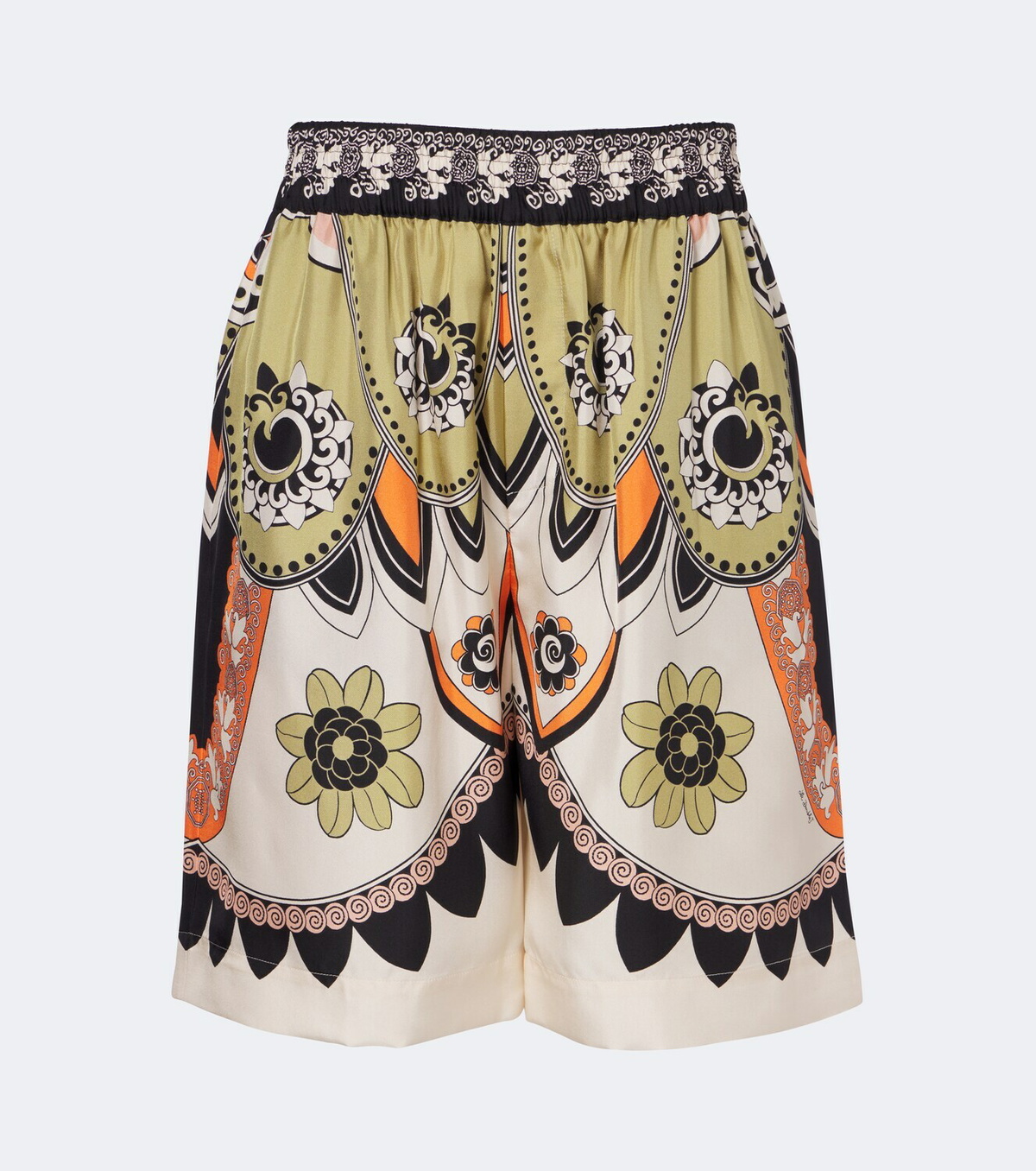 La DoubleJ Printed silk twill Bermuda shorts