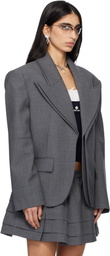 SHUSHU/TONG Gray Peak Lapel Oversized Blazer