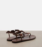Gianvito Rossi Beaded leather thong sandals