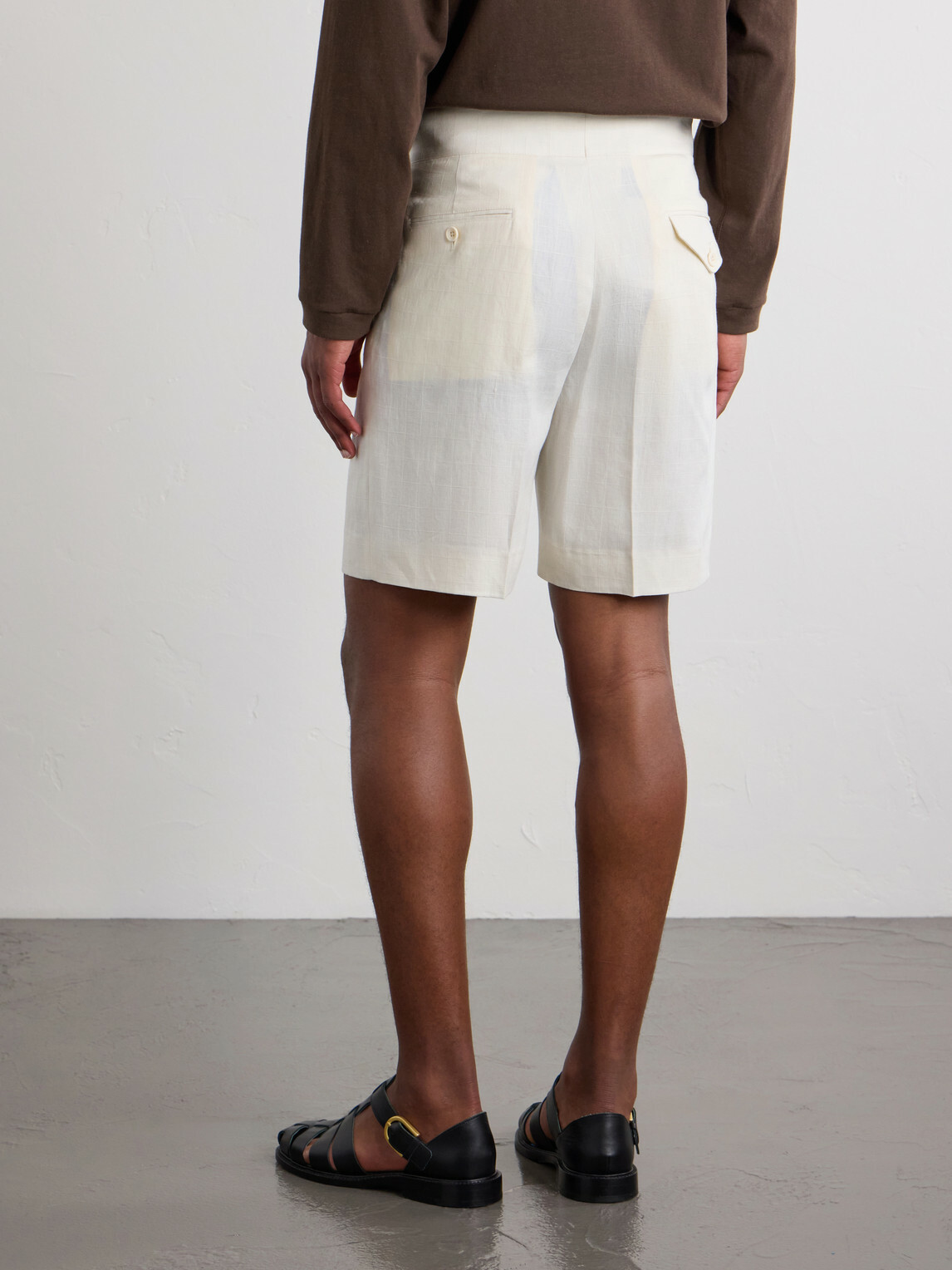 Ralph Lauren Purple label - Straight-Leg Pleated Linen Shorts - Neutrals