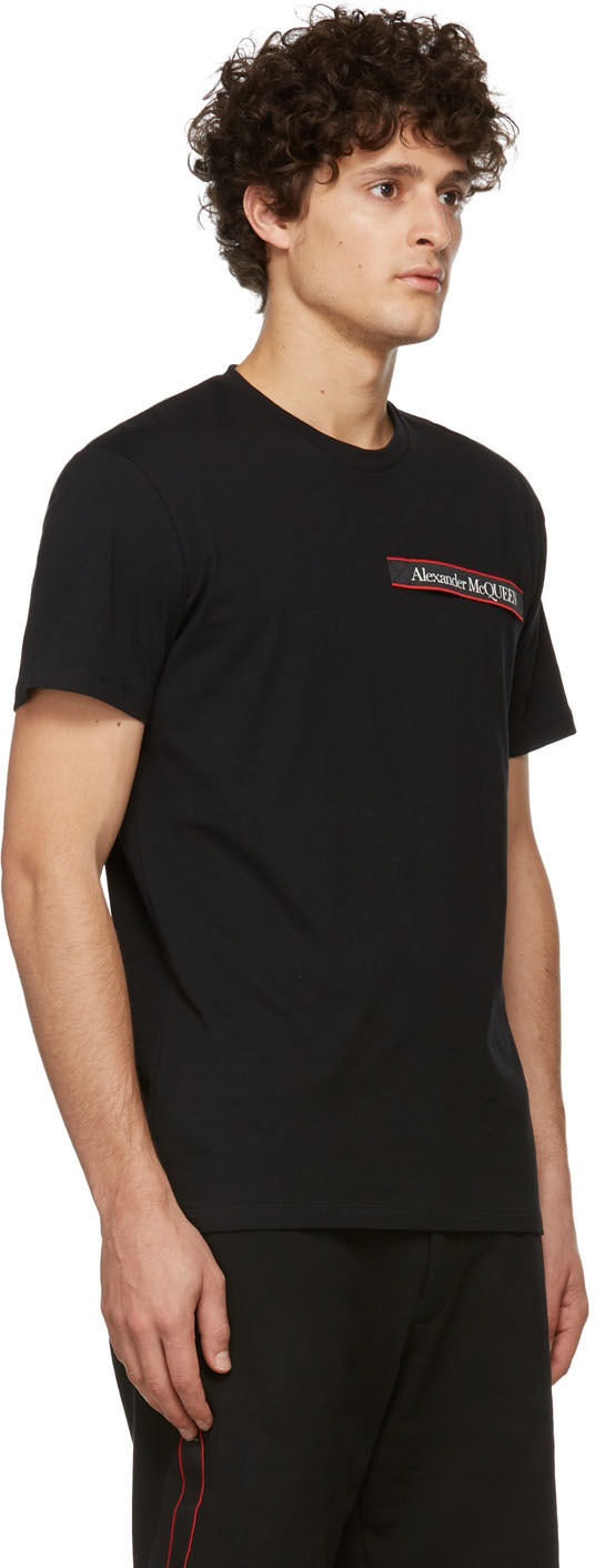 ★alexander mcqueen★ Cutout Detail Short Sleeve T-Shirt Bla Alexander Mcqueen Skull-Print Short-Sleeved T-Shirt In Black