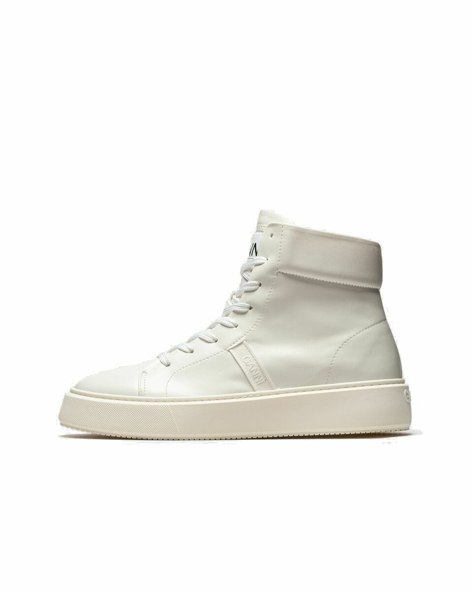 Photo: Ganni Sporty Mix Cupsole High Top Sneaker White - Womens - High & Midtop