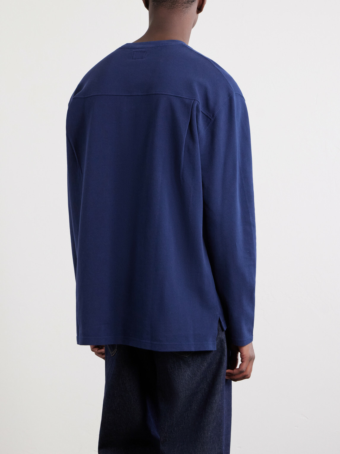 Noah - Cotton-Piqué Sweater - Blue