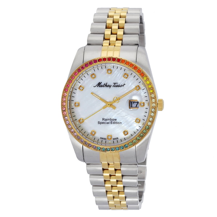 Photo: Mathey-Tissot Mathy Rainbow Quartz White Dial Unisex Watch H809BQYI