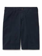 Canali - Straight-Leg Cotton-Blend Twill Bermuda Shorts - Blue