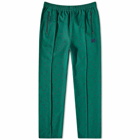 Needles Men's Poly Jacquard Patterned Track Pant in Green