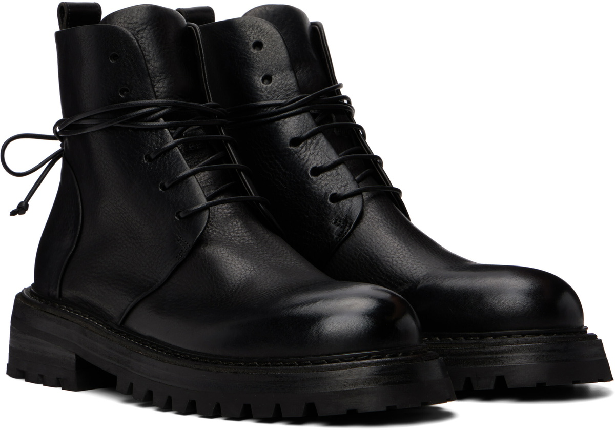 Marsèll Black Carraucola Pebbled Leather Boots