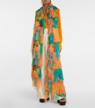 Dries Van Noten - Silk organza and cotton fringe-trimmed scarf