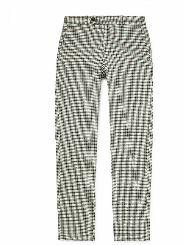 Photo: Mr P. - Phillip Straight-Leg Checked Cotton and Wool-Blend Trousers - Gray