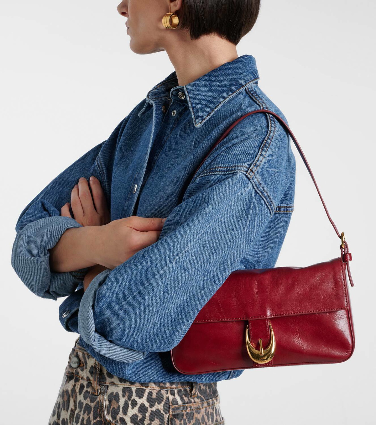 Staud Store Staud Harlow leather shoulder bag Staud
