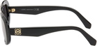 LOEWE Black Mini Anagram Steps Rectangle Sunglasses