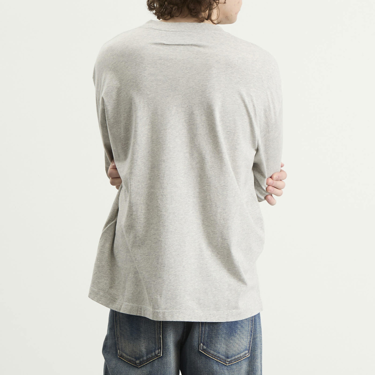 MM6 Maison Margiela Men's Long Sleeve Cotton T-Shirt in Light Grey