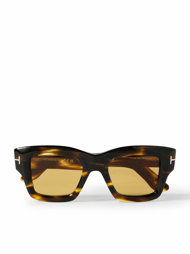 Photo: TOM FORD - Ilias Square-Frame Tortoiseshell Acetate Sunglasses