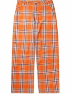 Collina Strada - Clover Checked Cotton-Flannel Trousers - Orange