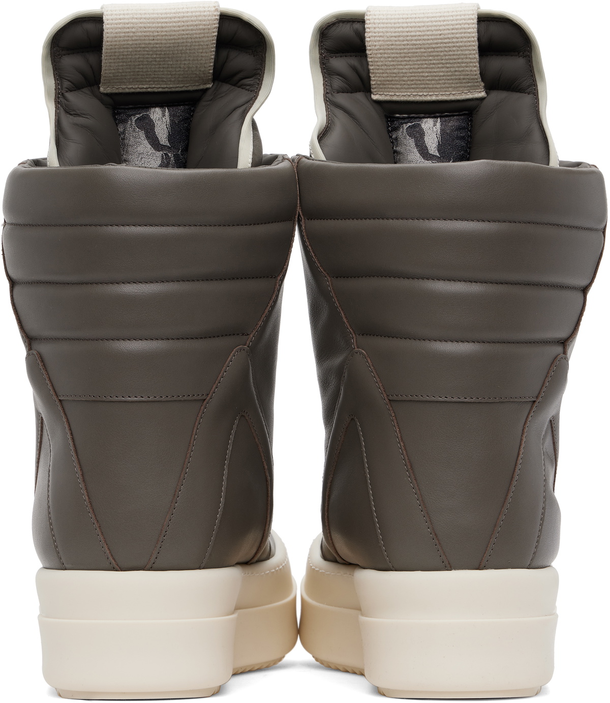 【Rick Owens】Hollywood Geobasket スニーカー グレー Rick Owens Gray & Off-White Hollywood Jumbolace Geobasket