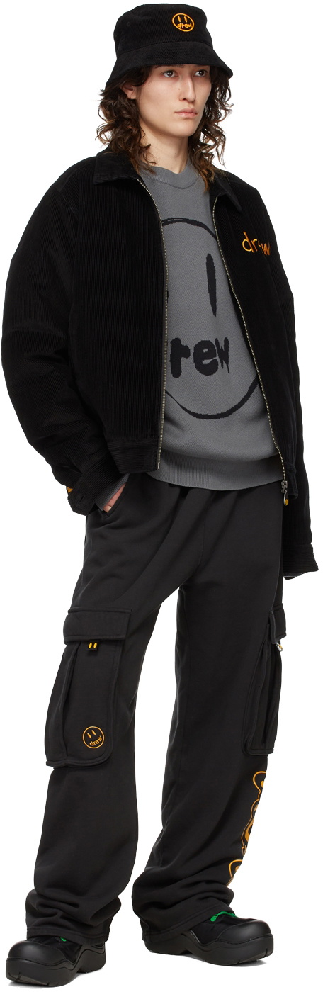 drew house SSENSE Exclusive Black Painted Mascot Jacket drew