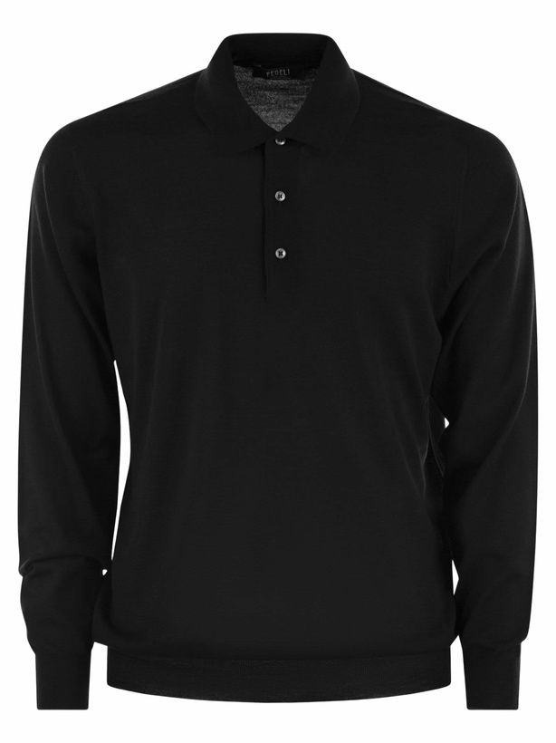 Photo: Fedeli Virgin Wool Polo Shirt