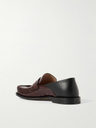 LOEWE - Campo Collapsible-Heel Croc-Effect Leather Loafers - Brown