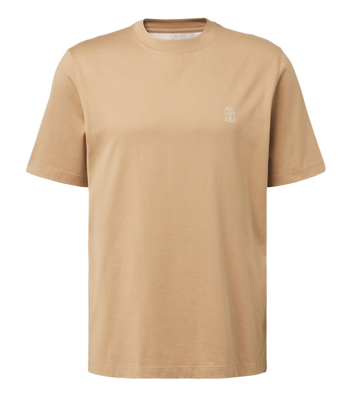 Photo: Brunello Cucinelli Logo cotton jersey T-shirt