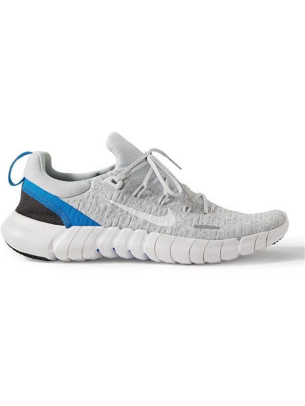 Photo: Nike Running - Free Run 5.0 Flyknit Running Sneakers - White