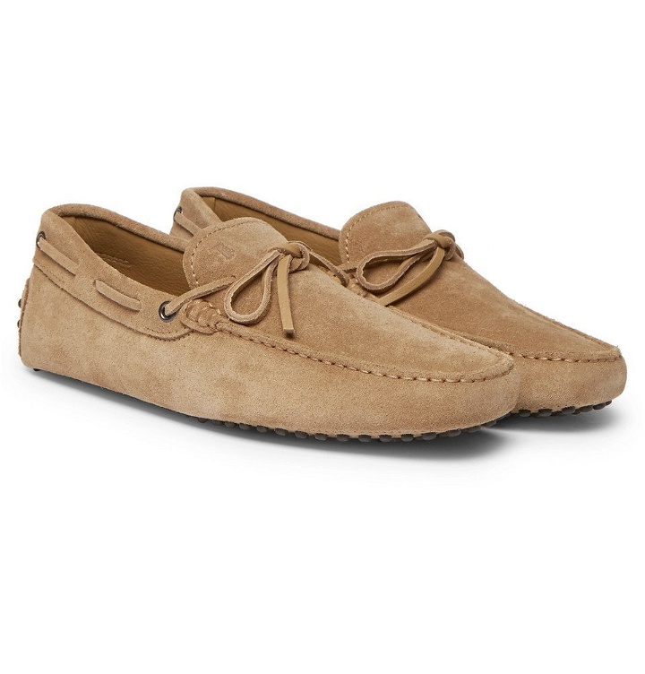 Photo: Tod's - Gommino Suede Driving Shoes - Men - Sand