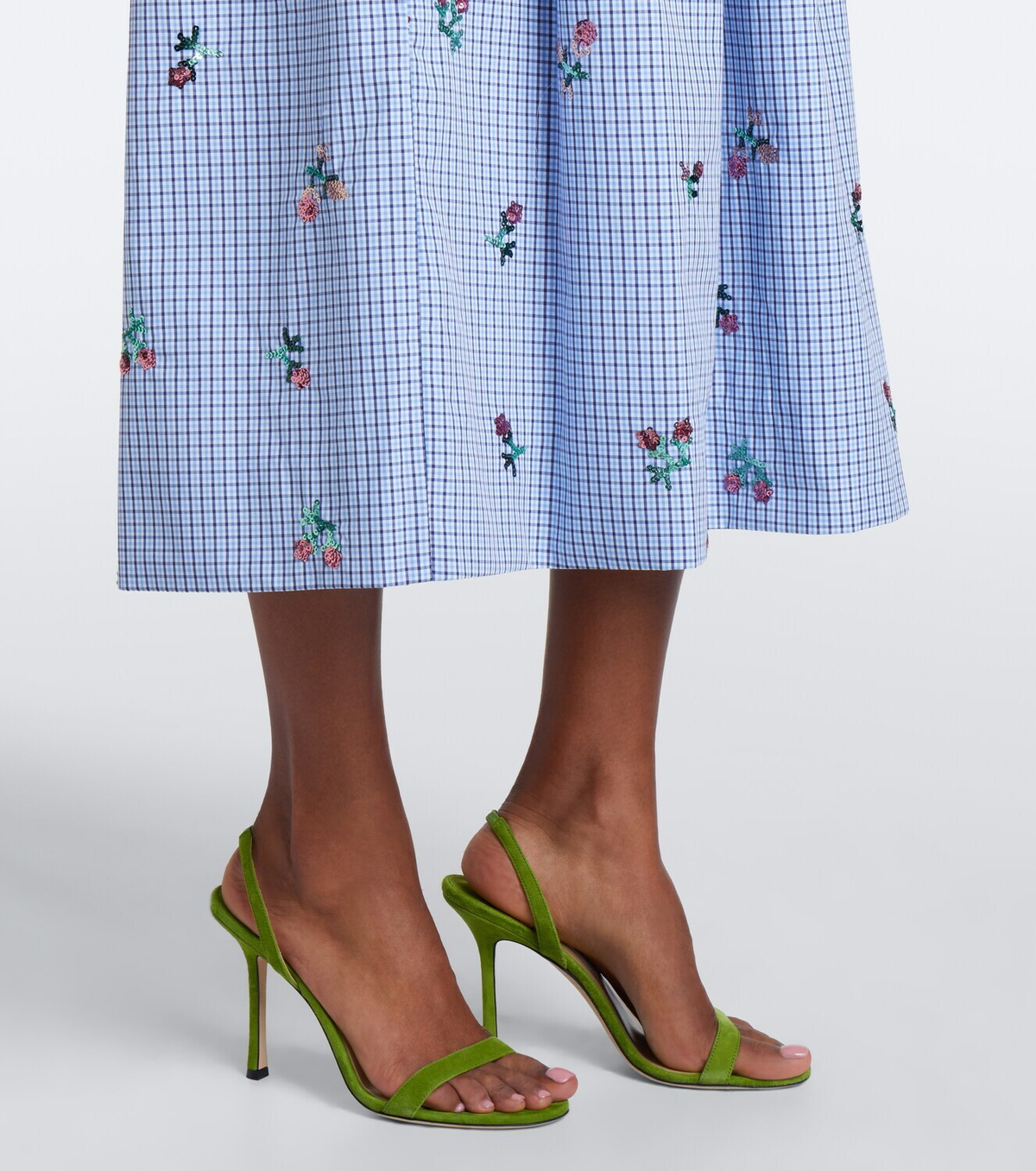 Markarian Nara sequined gingham cotton midi dress