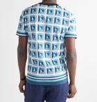 DOLCE & GABBANA - Slim-Fit Logo-Appliquéd Printed Cotton-Jersey T-Shirt - Blue