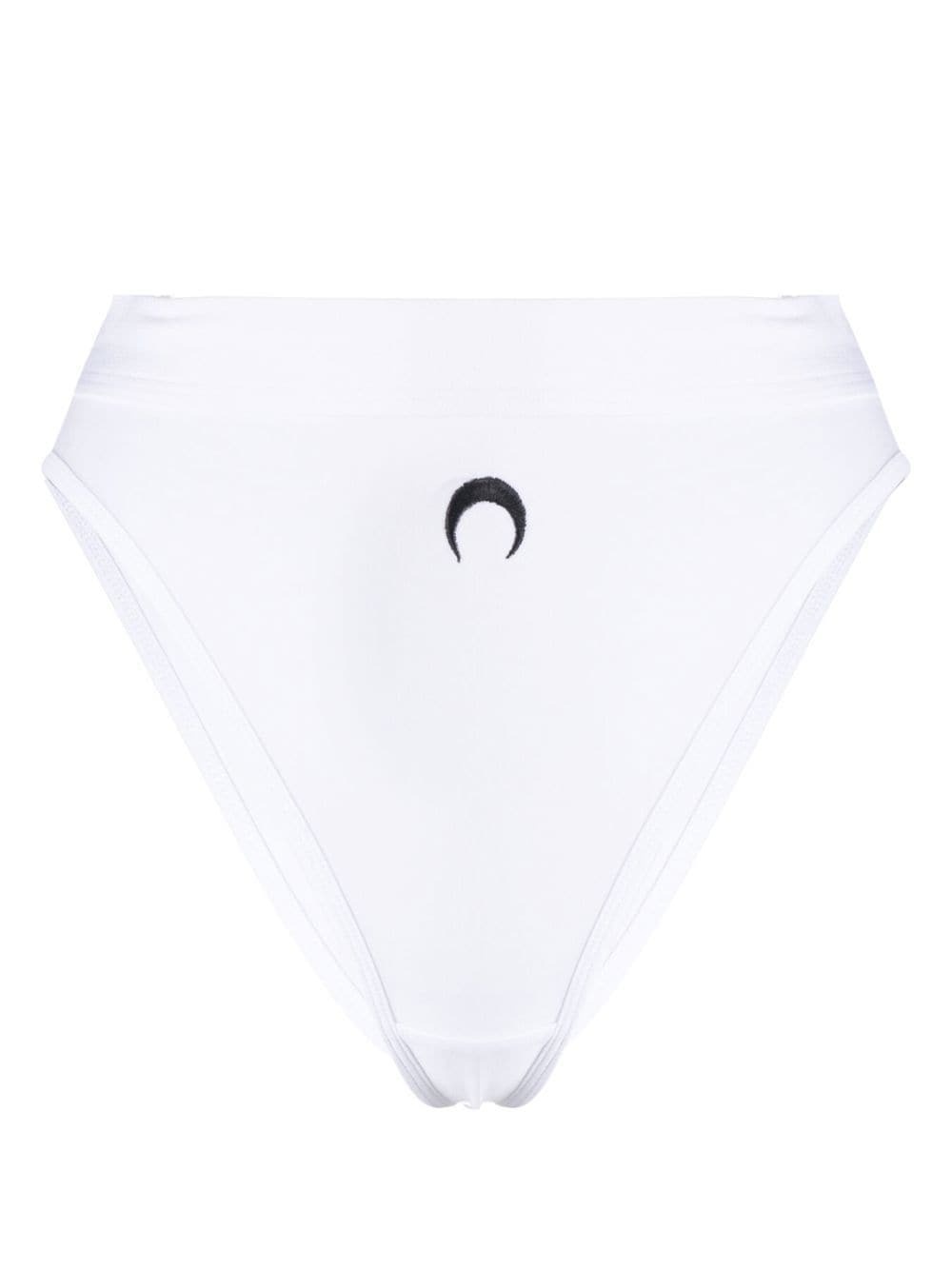 MARINE SERRE - High Waisted Logo Organic Cotton Panties Marine Serre