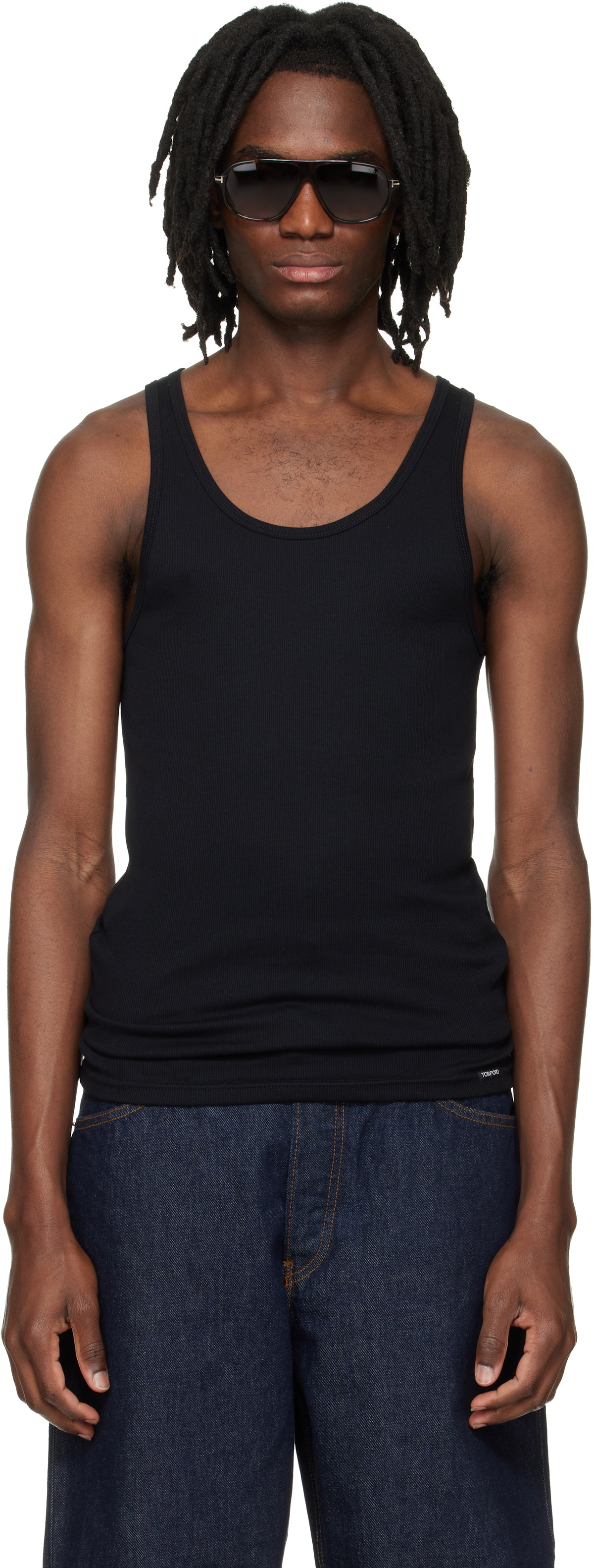 TOM FORD White Ribbed Tank Top TOM FORD