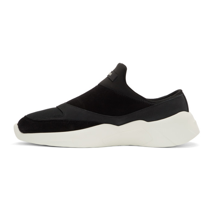 Essentials Black Laceless Backless Sneakers