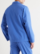 TEKLA - Camp-Collar Organic Cotton-Poplin Pyjama Shirt - Blue