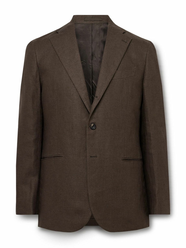 Photo: J. Mueser - Waverly Slim-Fit Linen Suit Jacket - Brown