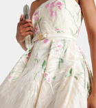 Elie Saab Embroidered strapless midi dress