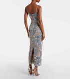 Rachel Gilbert Embellished floral-appliqué midi dress